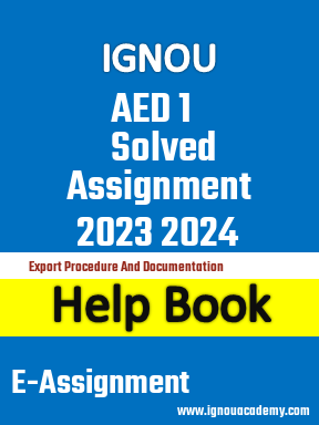 IGNOU AED 1 Solved Assignment 2023 2024